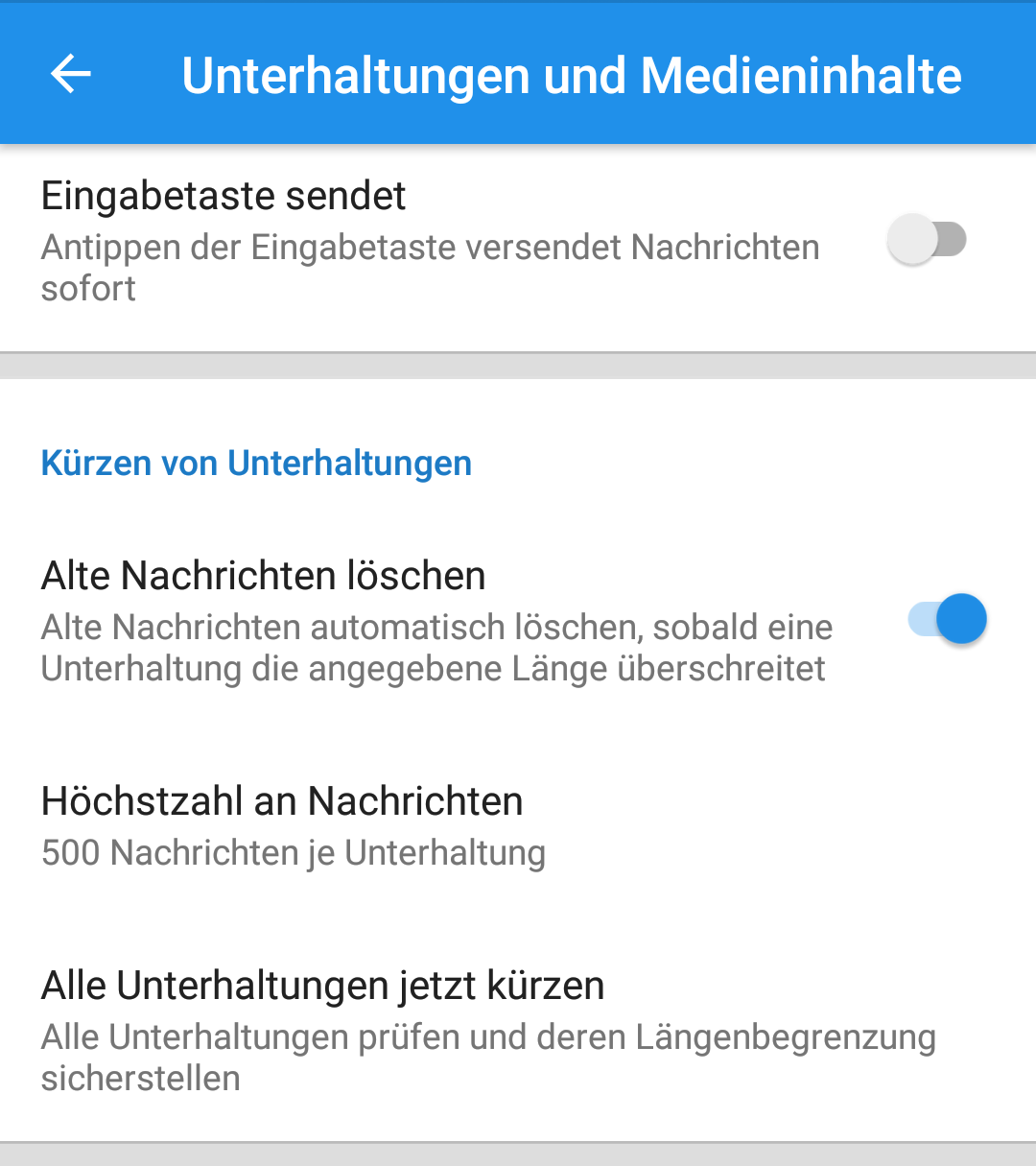 Kürzen von Nachrichten in Signal